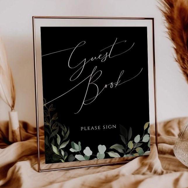 Poster Verde Whimsical e Dourado Sinal de Livro Negro (Criador carregado)