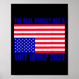 Poster Veredito Real 5 de Novembro Trump 2024 Bandeira In