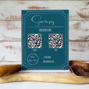 Poster Verificação de butique de código QR azul de gasoli