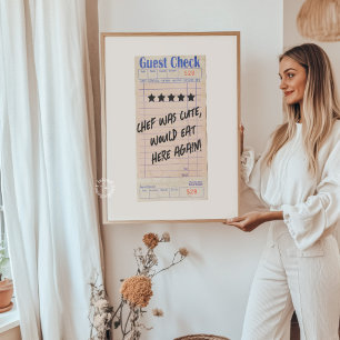 Poster Verificação de Hóspede Chef Era Bonito Personaliza
