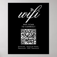 Verificação Wifi de código QR para conectar preto 