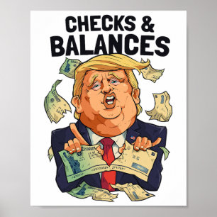 Poster Verificações e Lanças engraçadas Anti-trump Engraç
