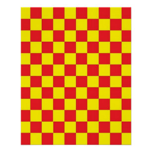 Póster Verificado em vermelho e amarelo PERSONALIZÁVEL