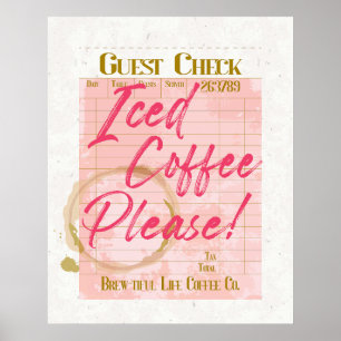 Poster Verificador de Café Forçado Cheque Recebimento Bar