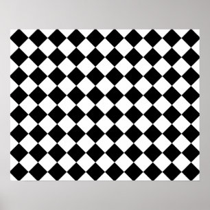 Poster Verificadores clássicos de preto e branco de diam