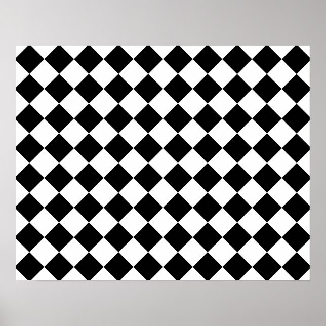 Poster Verificadores clássicos em preto e branco de diama (Frente)