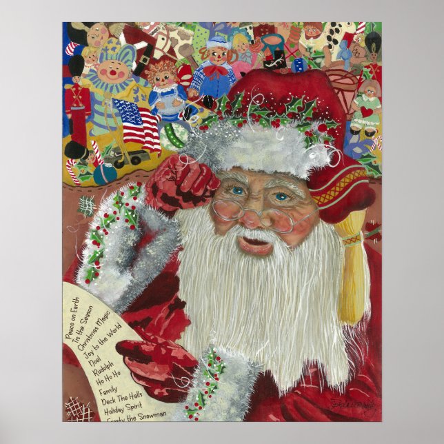 Poster Verificando com Cuidado — Santa Clássico (Frente)