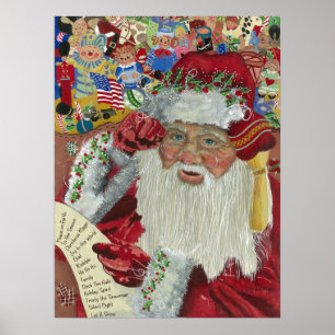 Poster Verificando com Cuidado — Santa Clássico 18x24