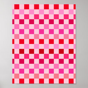 Poster Verificar Quadro De Verificação Rosa E Vermelho