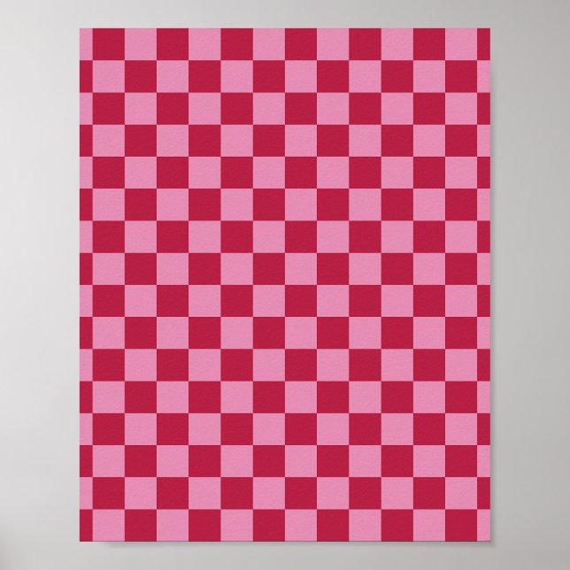 Poster Verifique O Padrão Magenta E Rosa (Frente)