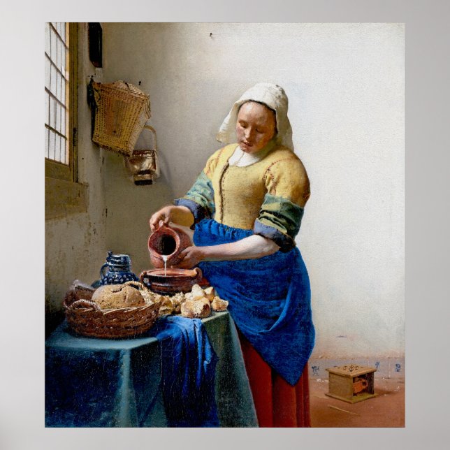 Poster Vermeer - A Milkmaid - Arte Vintage (Frente)