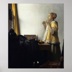 Poster Vermeer - Jovem Mulher Com um Colar de Pérolas 166