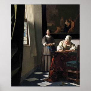 Poster Vermeer: Lady Escrevendo a Letter (Dublin)