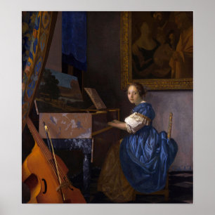 Poster Vermeer - Lady Sentada Em Uma Virginal 1675