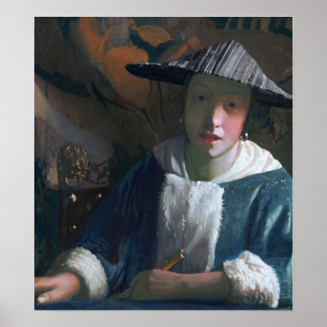 Poster Vermeer - Menina Com Uma Flauta 1670 (Frente)