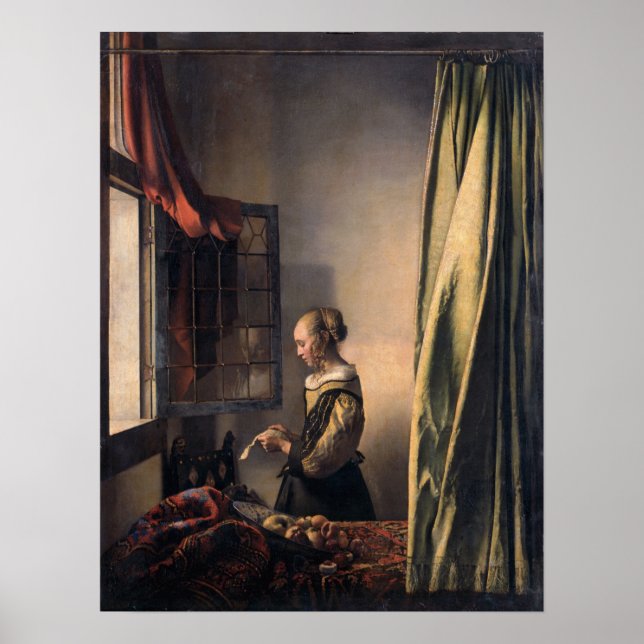Poster Vermeer - Rapariga Lendo Uma Carta Em Uma Janela A (Frente)