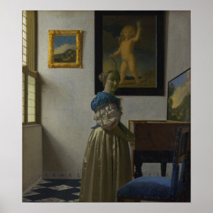 Poster Vermeer - Senhora de Pé Junto a uma Espineta 1674