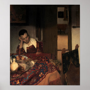 Poster Vermeer - Uma empregada doméstica dormindo 1657