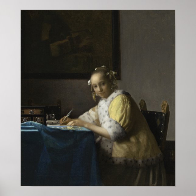 Poster Vermeer - Uma Senhora Escrevendo 1667 (Frente)