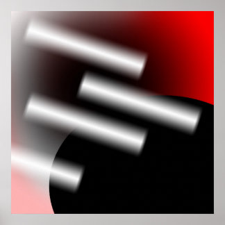 Poster Vermelho abstrato com Rays de Luz AP0005