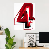 Vermelho Abstrato e preto - Número 4