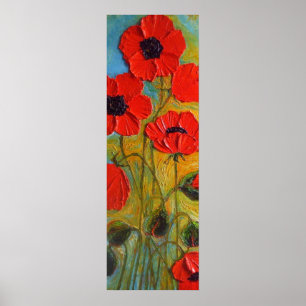 Poster vermelho alto das belas artes das papoilas