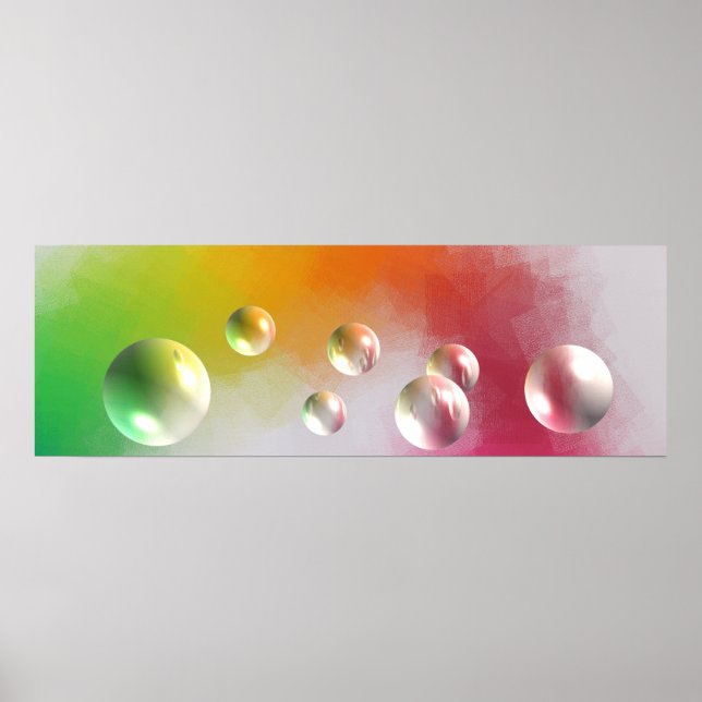 Poster Vermelho Amarelo Azul Abstrato moderno (Frente)