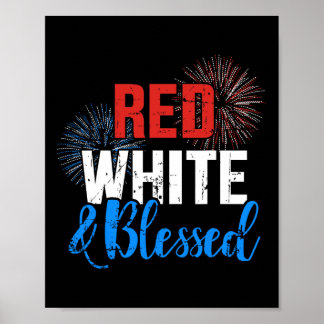 Poster Vermelho Branco Abençoado Para o Dia da Independên