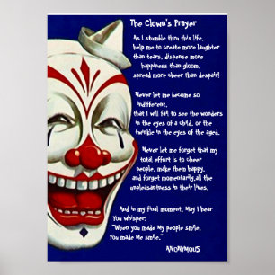POSTER VERMELHO, BRANCO, & AZUL do PALHAÇO com
