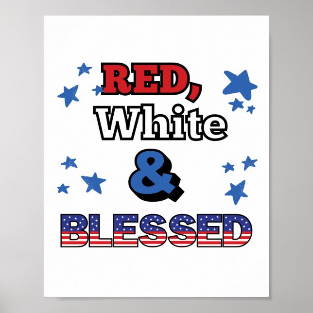 Poster Vermelho, Branco e Abençoado (Frente)