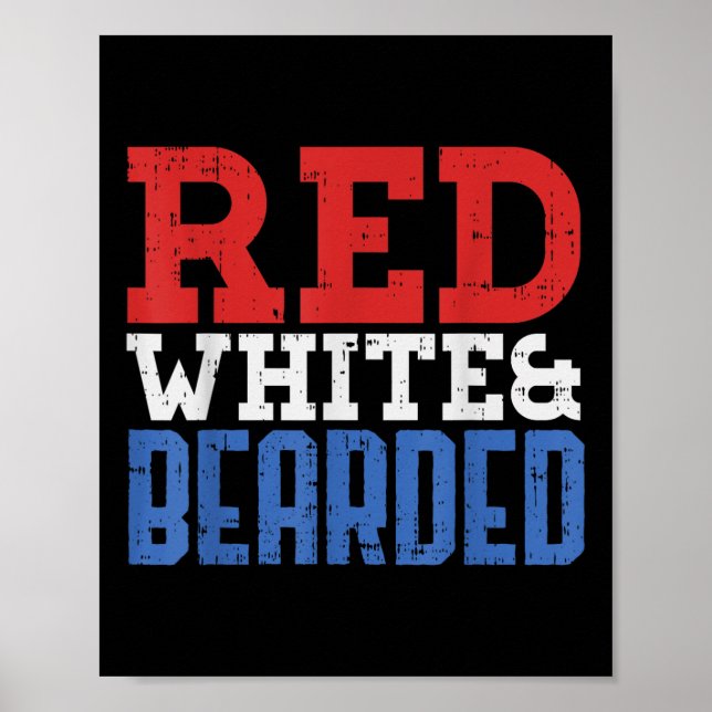 Poster Vermelho Branco E Barbudo Divertido Orgulho 4 De J (Frente)