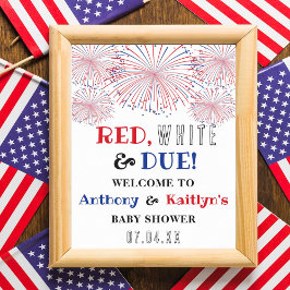 Poster Vermelho, Branco e Devido! 4 de julho de Chá de fr