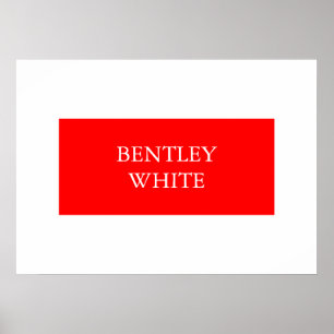 Poster Vermelho Branco Moderno Simples Nome Completo