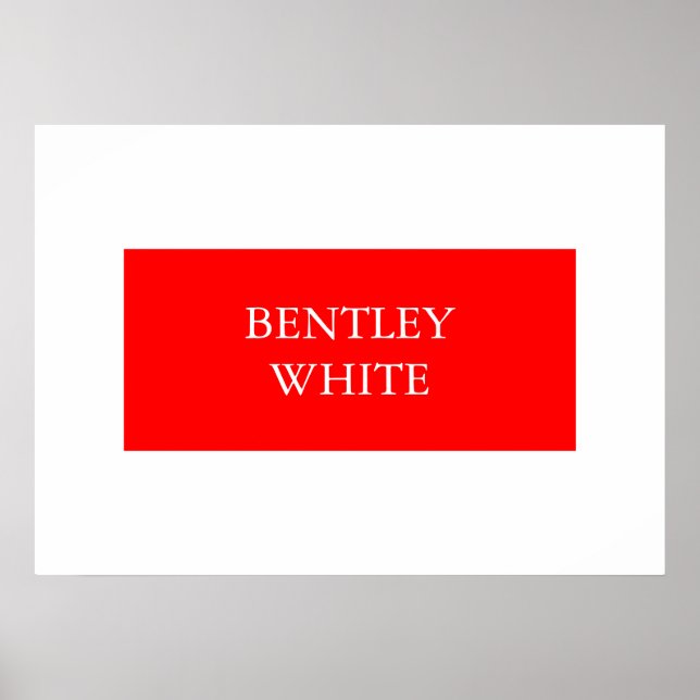 Poster Vermelho Branco Moderno Simples Nome Completo (Frente)
