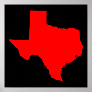 Poster Vermelho Brilhante e Texas Negro