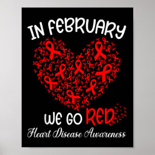 Poster Vermelho - Consciência Americana do Mês do Coração