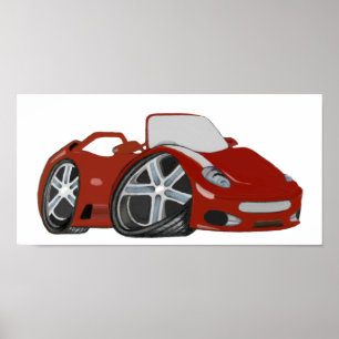 Poster vermelho da arte do carro de esportes dos