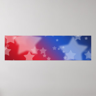 Poster vermelho da bandeira das estrelas brancas e
