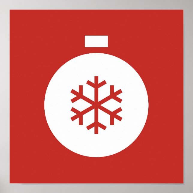 Poster Vermelho da Bola de Natal (Frente)