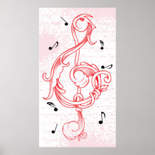 poster vermelho da chave da nota do solenóide do