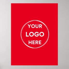 Poster Vermelho da empresa de minimização de logotipos pe