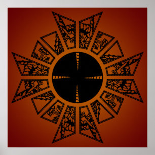 Póster Vermelho da estrela da lamentação