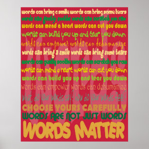 Poster (vermelho) da matéria das palavras