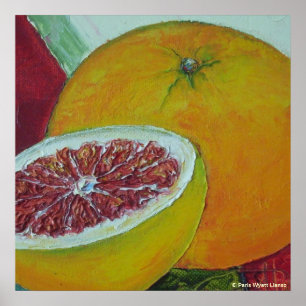 Poster vermelho das belas artes da toranja