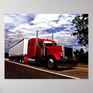 Poster vermelho de Sensenig Peterbilt 379