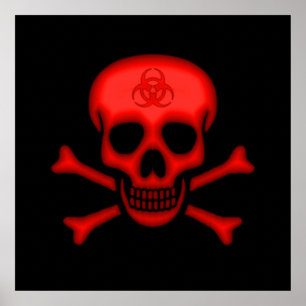 Poster vermelho do crânio do Biohazard