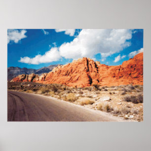 Poster vermelho do gráfico de vetor de Nevada da