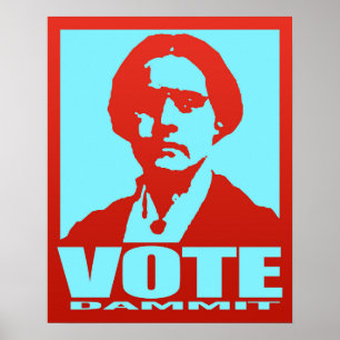 Poster Vermelho do pop art & voto Dammit Susan B. Anthony
