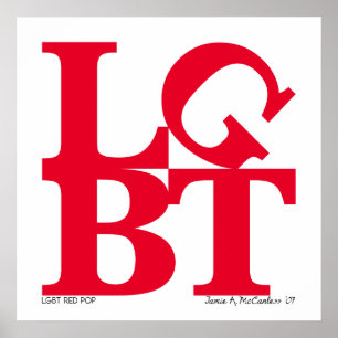 Poster vermelho do pop de LGBT