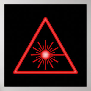 Poster vermelho do símbolo do laser